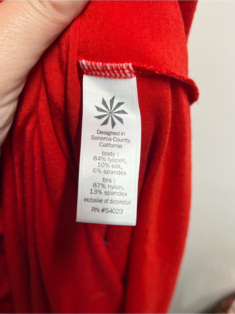 Athleta Serenity Red Maxi Dress size XL women’s silk lycoell blend - Picture 4 of 6